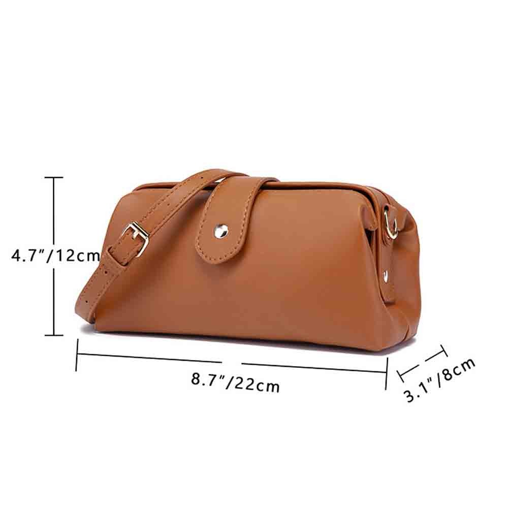 Retro Clip Bag for Women Vintage Doctor Bag Style Handbag and Purse High Quality PU Leather Female Shoulder Mini Tote 2022 New