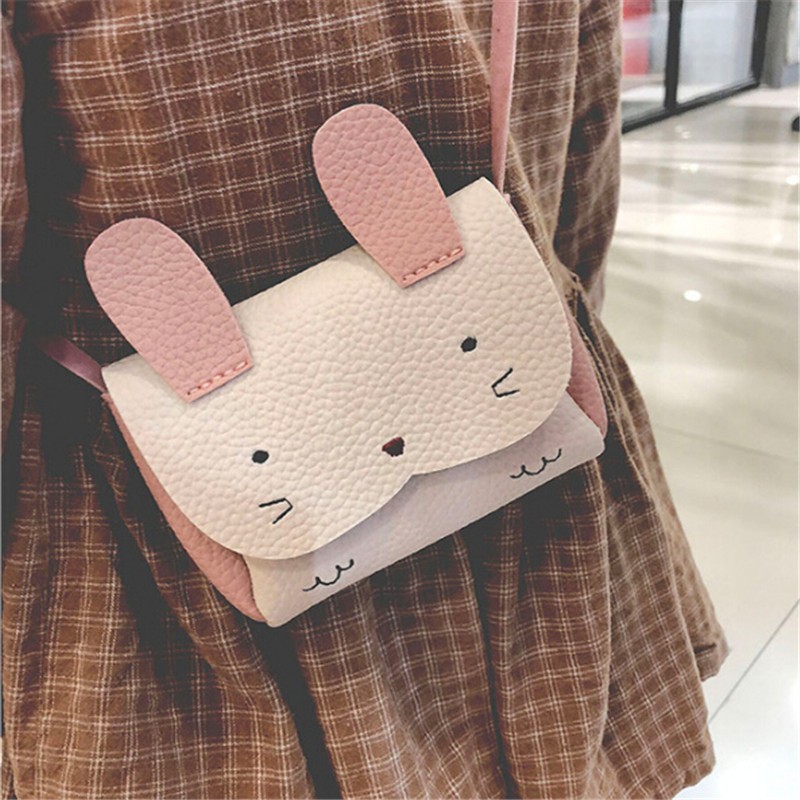 Girls PU Coin Purse Clutch Bag Cute Wallet Kids Rabbit Shoulder Bag Money Pouch Purse Kids Clutch Bag Baby Girls Wallet pochette