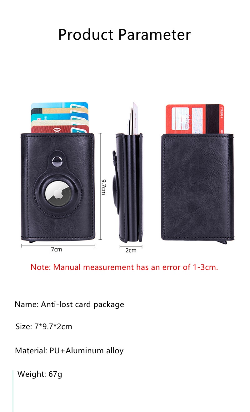 2022 AirTag Card Holder for Men Wallets Money Bags Anti-thin PU Leather Wallet for Apple Air Tag Male Smart Purses Cover