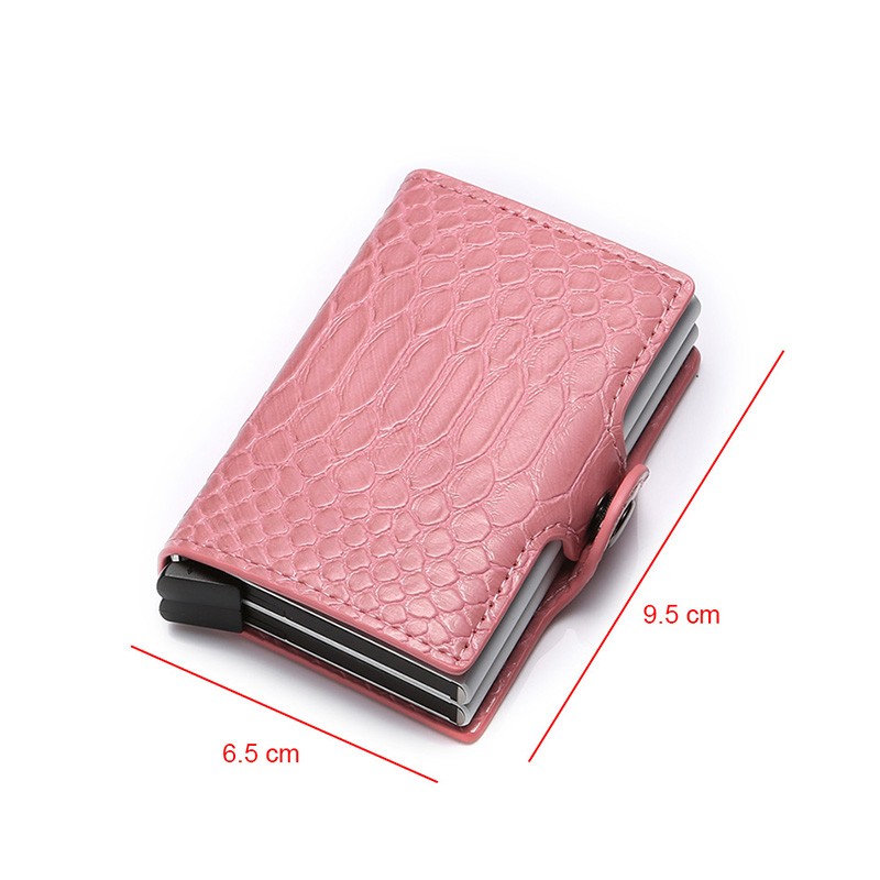 Women Counter Rfid id Credit Card Holder Case Wallet Crocodile Business Bank Card Holder Bag Pink Creditcard Visit Card Holder Trolley