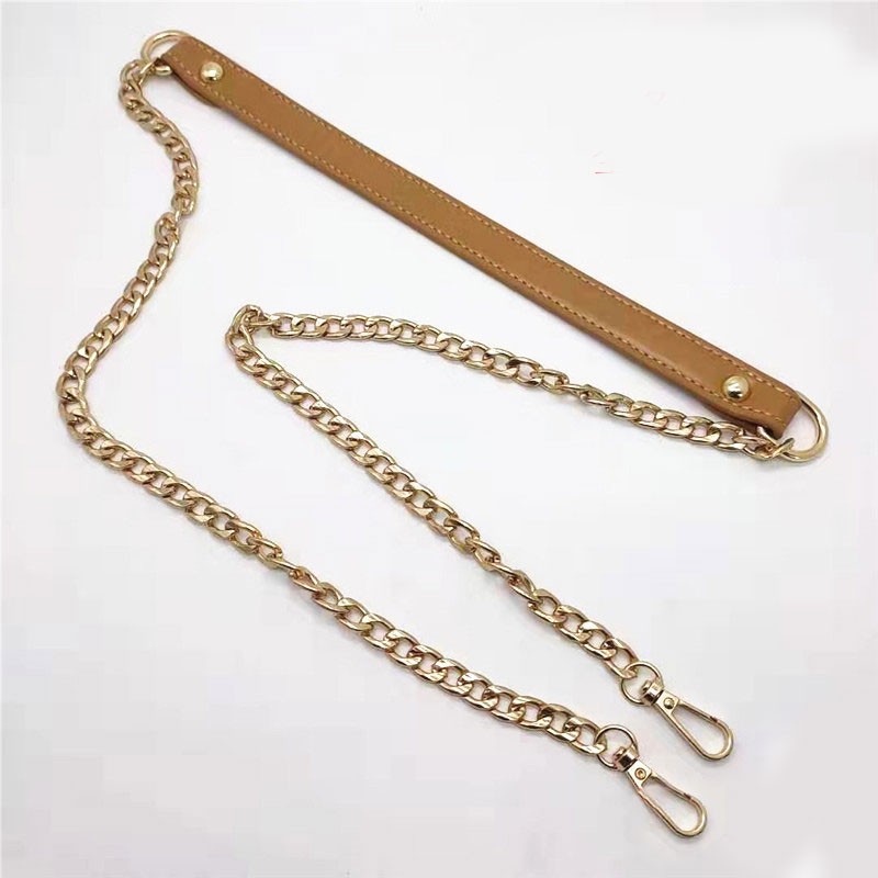 120cm Shoulder Bag Straps PU Leather Metal Chain Handbag Handle for Women Handbags Chain Strap Replacement Bag Accessories