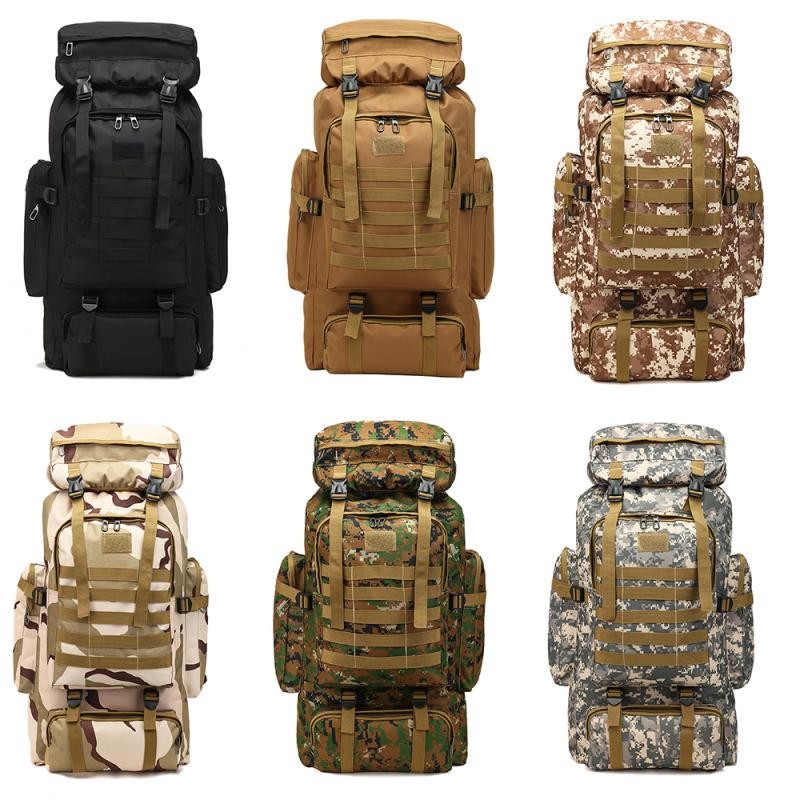 80L Outdoor Sports Tactical Backpack Large Capacity Oxford Fabric Waterproof Men Camping Hiking Hunting Bag Travel Bag