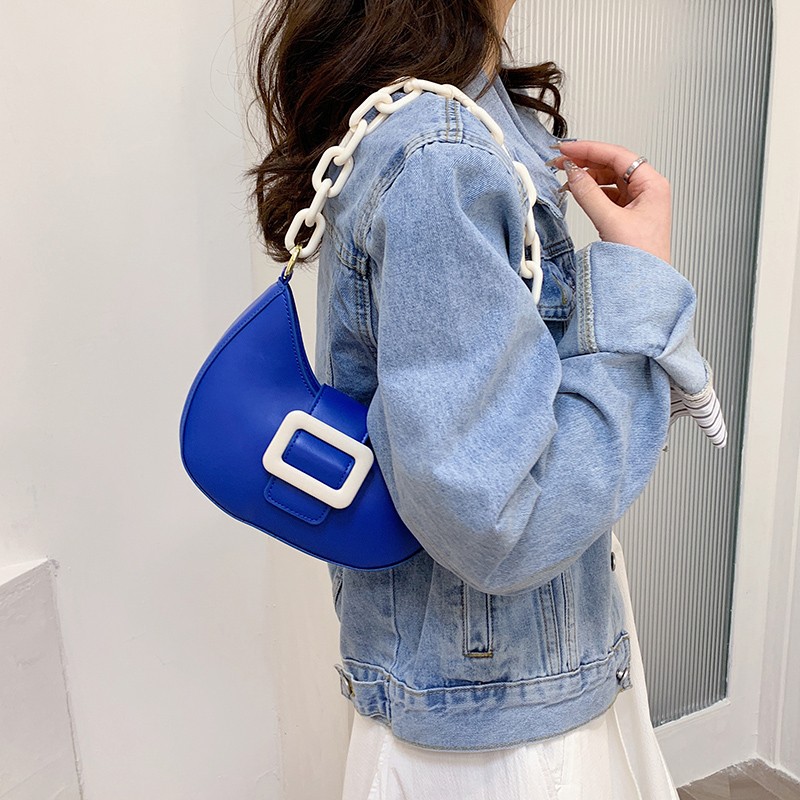 2022 New Fashion Chain Women Handbag Trend Women Shoulder Bag PU Leather Crossbody Bags For Women Hit Color Messenger Bags