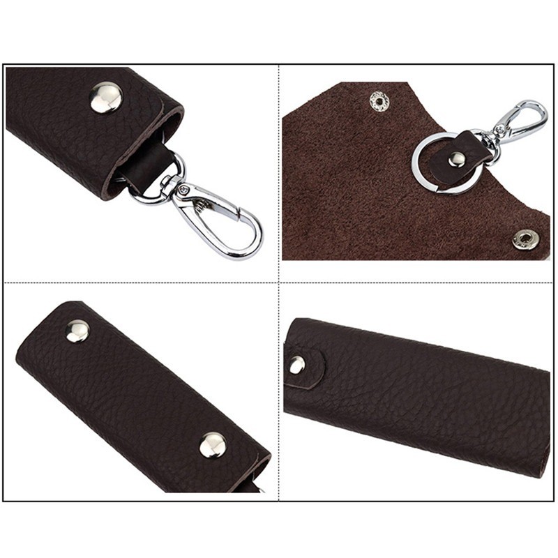 Retro Car Key Ring Holder Organizer Accessories Key Holder Leather Keychain Bag Purse Housekeeper Portable Men Key