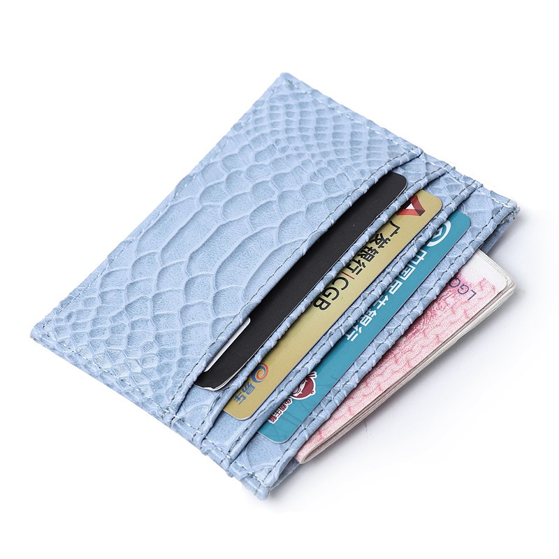 Customized Hot Sales Card Holder Men Women Ostrich/Crocodile/Python/Snake PU Leather PU Wallets Small Card Holder Bag Card Holder