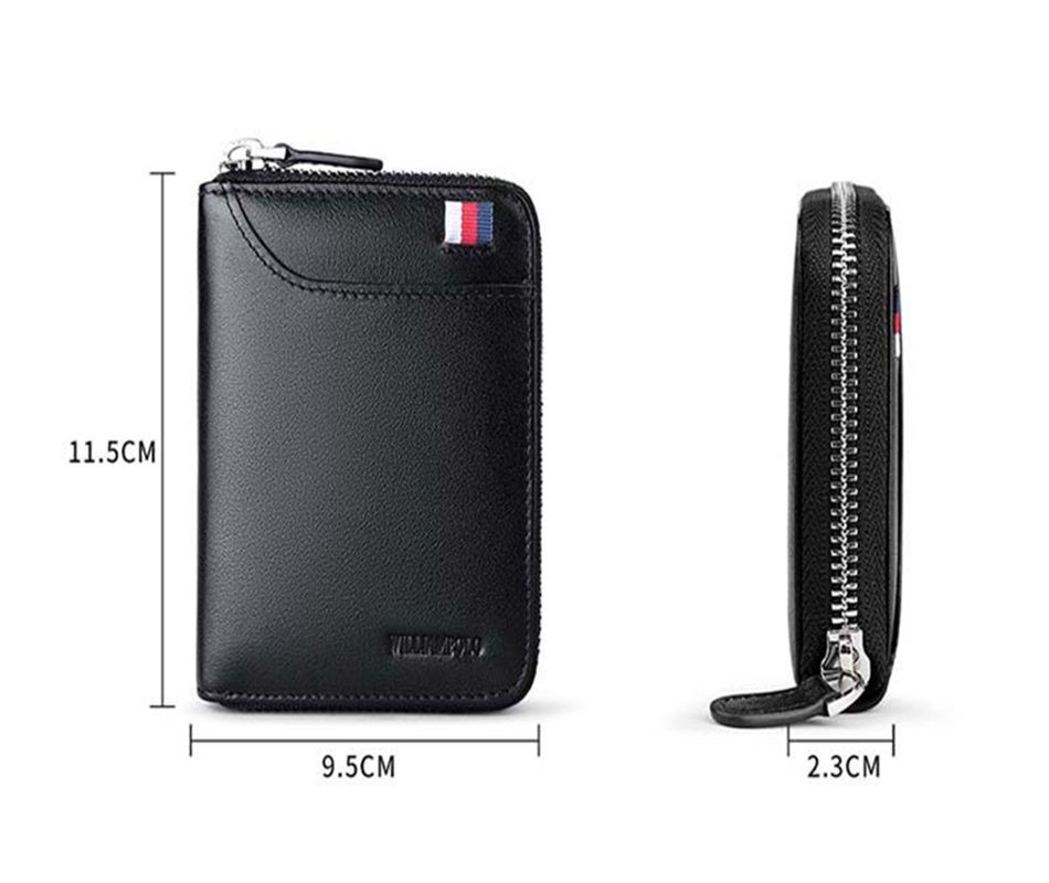 Fashionable Leather Wallet for Men, Fashion Genuine Leather Men Wallet Zipper Coin Clip Card Holder Pl283