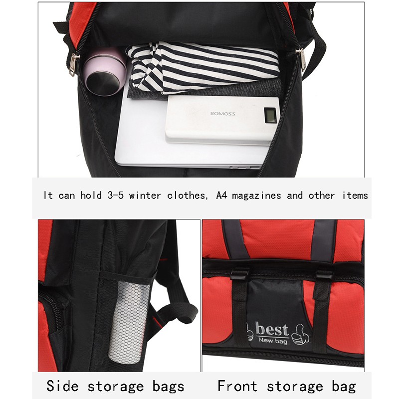 60L Men's Expandable Outdoor Backpack Climbing Travel Sports School Bag School Bag Camping Hiking Fishing Pack for Male Female Women