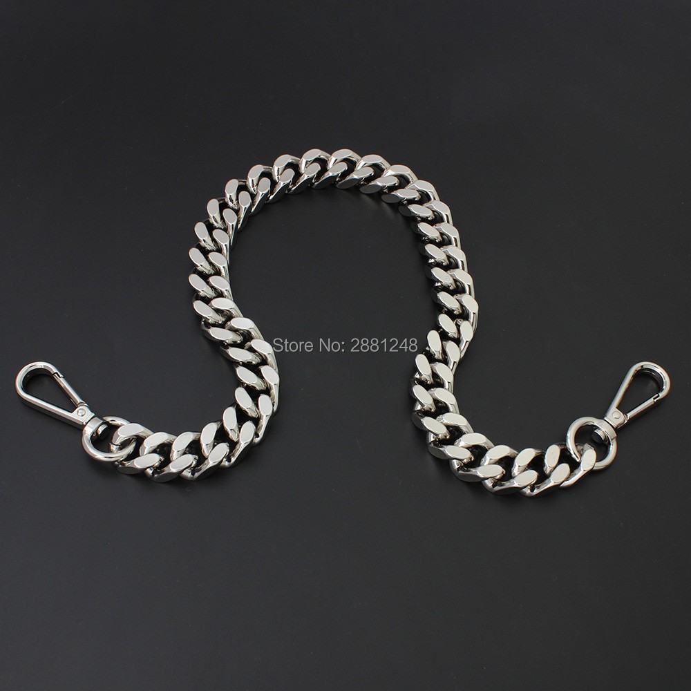 1-5pcs 15mm thick aluminum chain light weight bags strap bag parts DIY handles accessory handbag straps bag silver chain