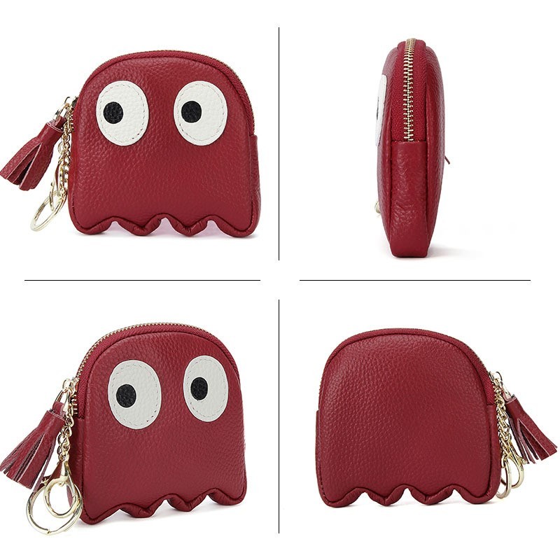 Creative Cartoon Coin Purse Mini Card Holder Female Ins Style Genuine Leather Wallet Clutch Bag Mini Key Holder for Girls Nice Gift