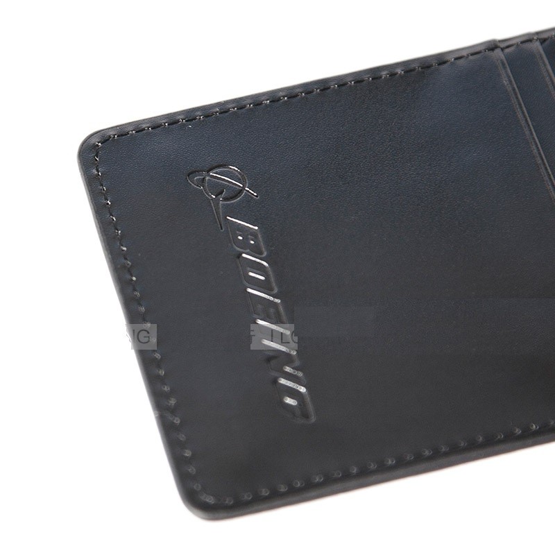 Boeing Card and ID Holder PU Leather Single Layer Badge Case Black Single Deck for Pilot Pilot Pilots Flight Crew