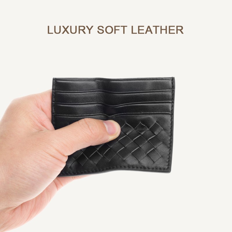 100% Leather Credit Card Men Ultra-thin Brand Business Card Multiple Card Slots Anti Degaussing Simple Women Card Bags