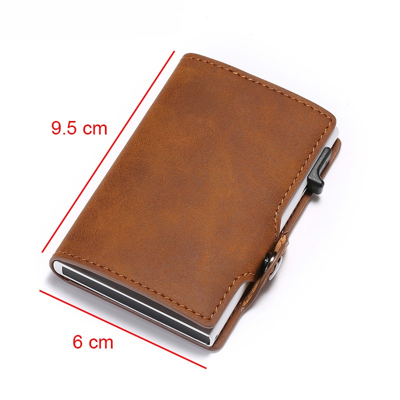 Carbon Fiber Rfid Credit Card Holder Men Leather Wallets Business Credit Bank Card Holder Case Tarjetero Hombre id Badge Holder