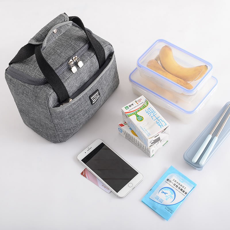 New Portable Lunch Bag Thermal Insulated Lunch Box Tote Handbag Cooler Bento Pouch Dinner Container School Food Storage Bags