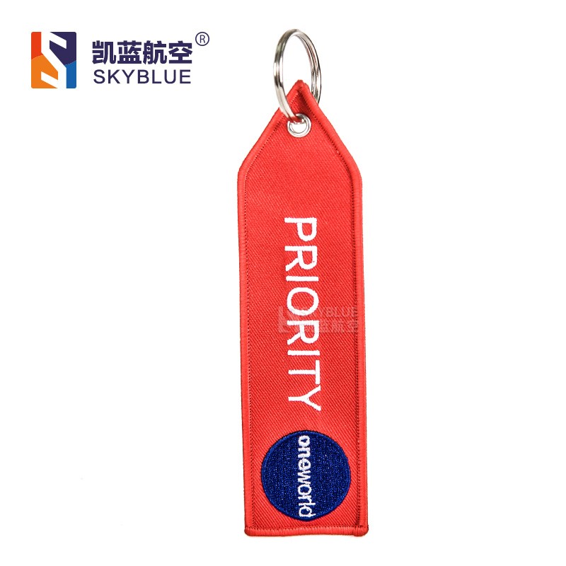 Priority Luggage Embroidery Travel Luggage Tag Boxes Red Orange Purple Star Alliance One World Skyteam Key Chain Keyring