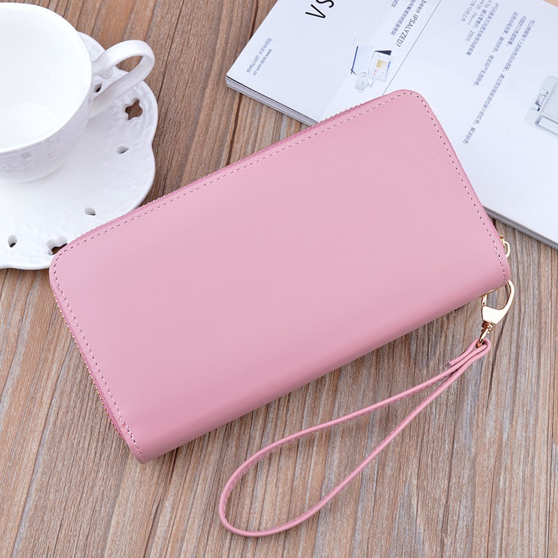 Long Wallet Double Zipper Crown Embroidery Thread Wallet Women Multi Cards Fashion Wild Mobile Phone Bag Wallets 785