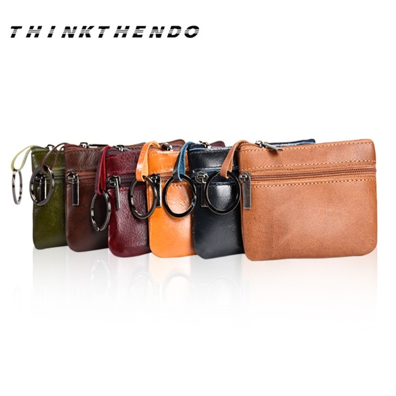 Small Double Zipper Wallet For Men Women Kids Multifunction Mini Wallet With Keyring Credit Cards