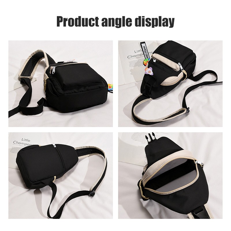 Women INS Fashion Shoulder Bag Messenger Bag Teenager School Crossbody Bags Canvas Canvas Chest Bag for Female Sports Travel Package