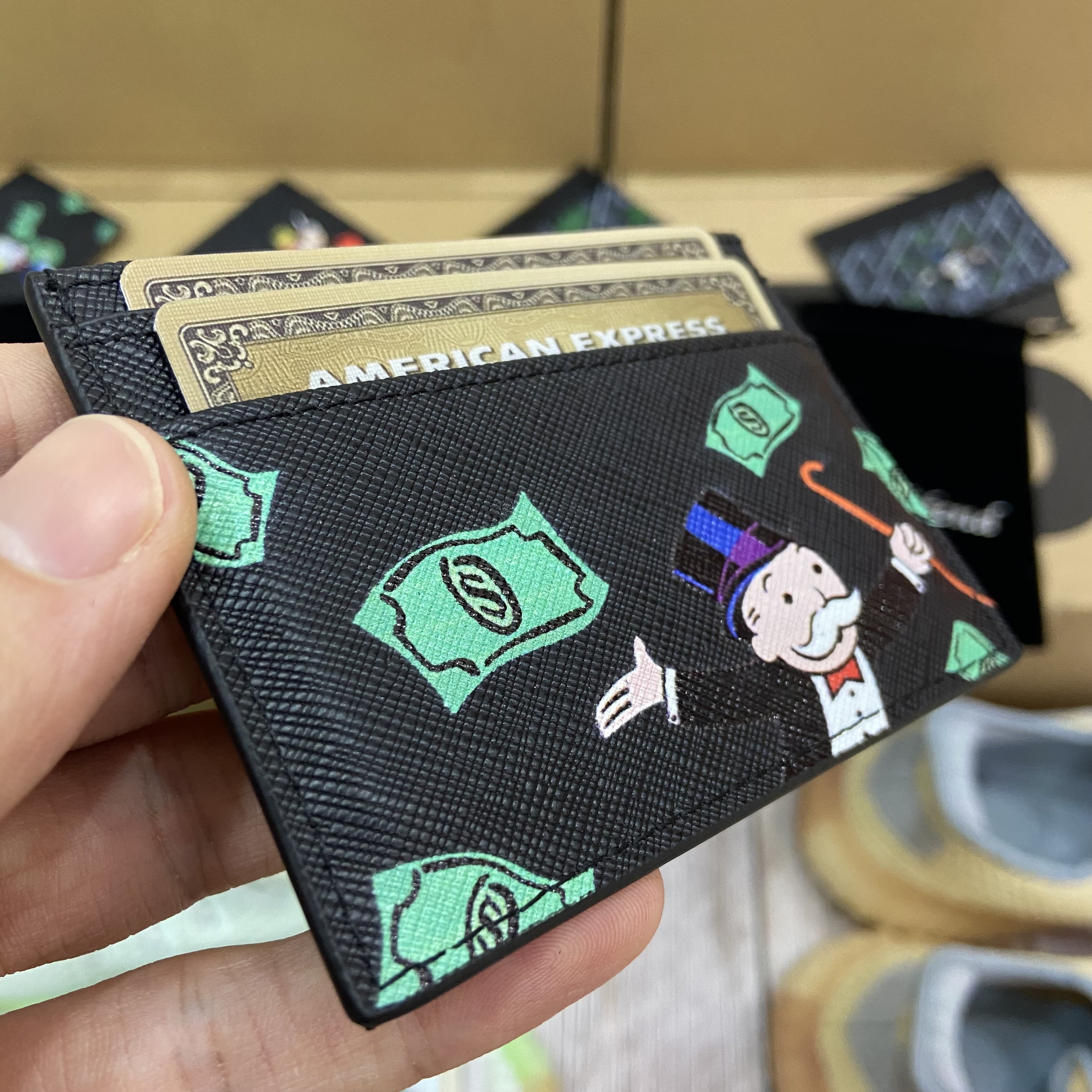 Original Holifend Unite Richie Rich Alec Monopoly Genuine Leather Card Case Credit ID Card Holder Small Wallet Men Gift