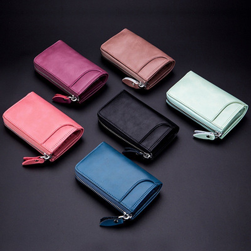 1pc Portable Leather Housekeeper Holders Car Keychain Key Holder Bag Case Unisex Purse Cover Simple Solid Color Storage Bag