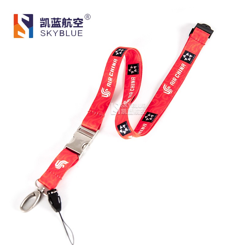 Red Air China Lanyard for Pliot Flight Crew License ID Card Holder Boarding Pass String Sling Metal Buckle Unique Gift