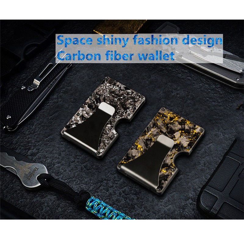 Men's Carbon Fiber Wallet Card Holder Space Design Simple Rfid Card Holder Card Holder