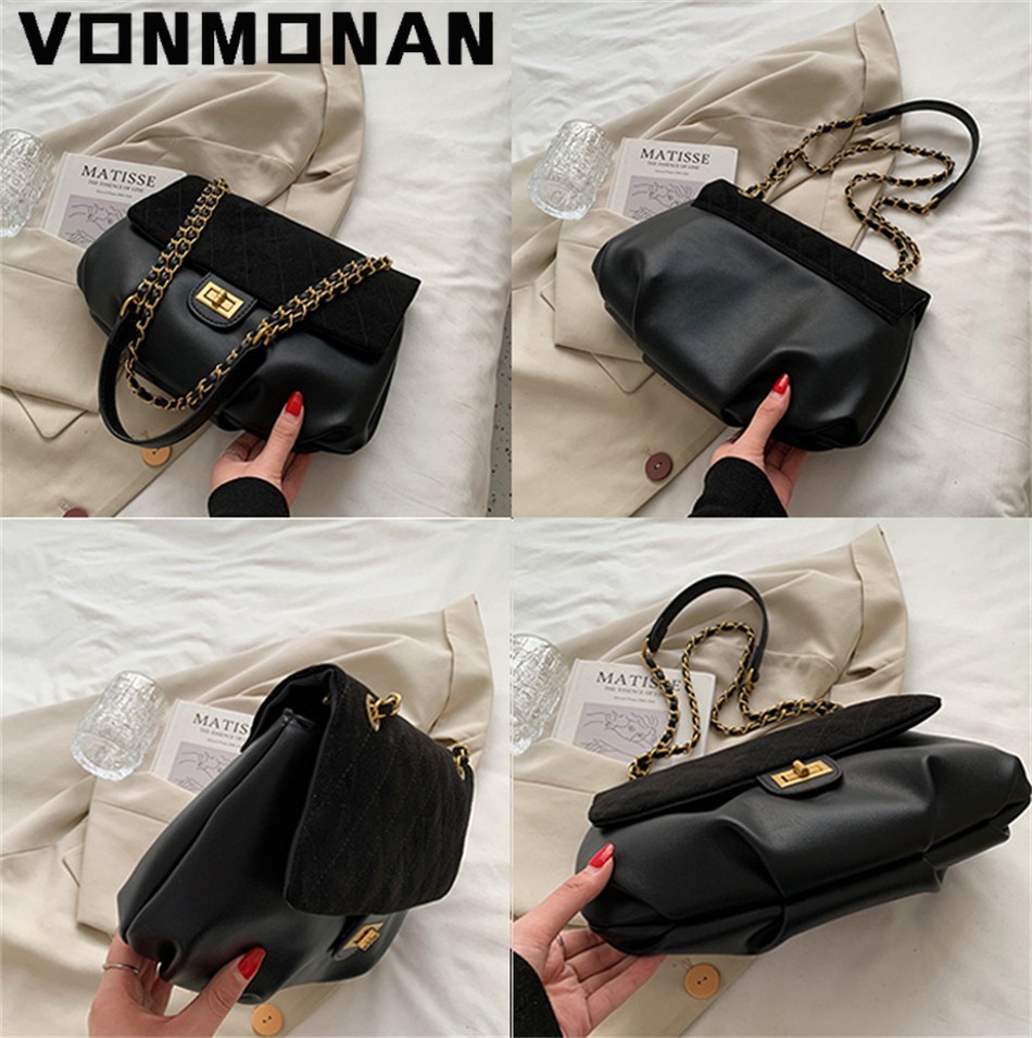 Women's Classic Handbag Purses Luxury Designer Simple Shoulder Crossbody Messenger Bag Female Ladies High Quality Clutch Bag