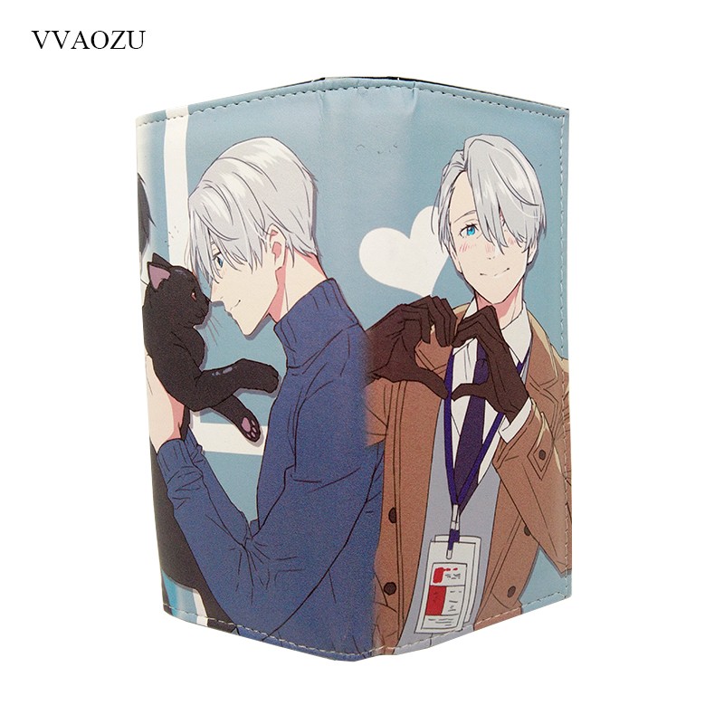 Long Leather Wallet, Faux Leather Wallet with Multi Card Holder, Anime Yuri on Ice Cos, Victor Nikiforov