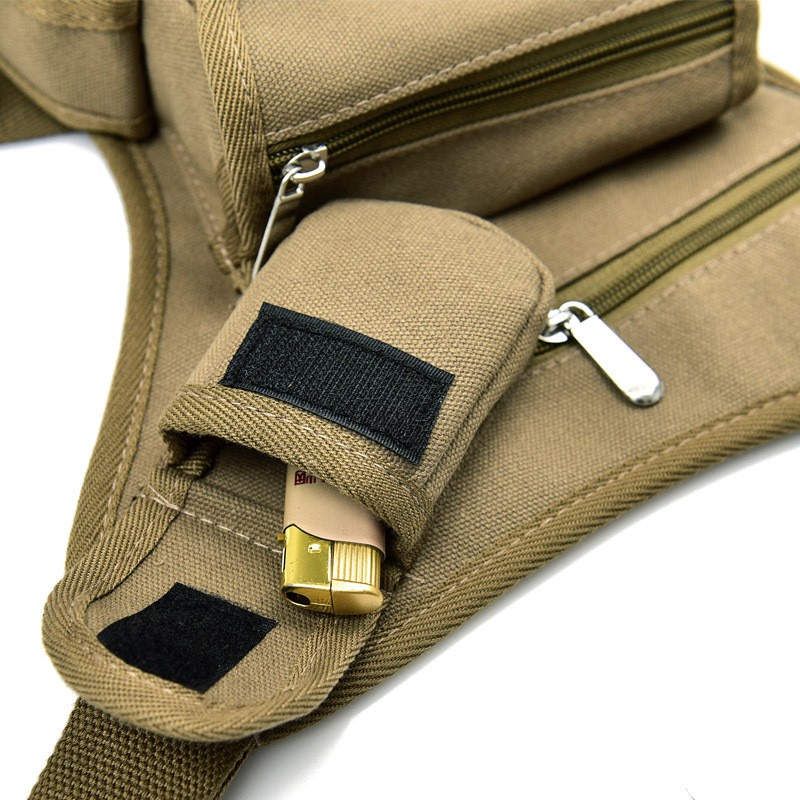 2019 Mini Fanny Canvas Waist Bag for Men Chest Thigh Belt Men Muslera miltar Bolsa De Perna Bolso pulsena LB01