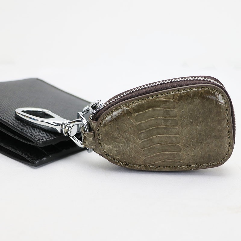 Customized Genuine Snake Leather Car Key Wallet Holder Men Luxury Car Key Ring Unisex Key Holder for Car