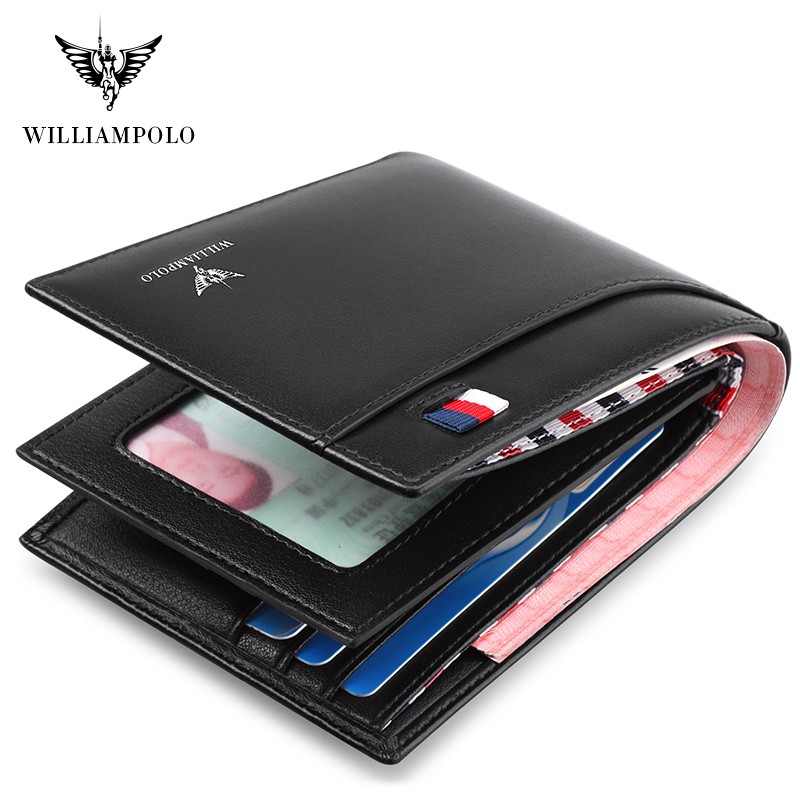 WilliamPOLO Men's Card Holder Genuine Leather Bifold, WilliamPOLO Men's Card Holder Genuine Leather Bifold