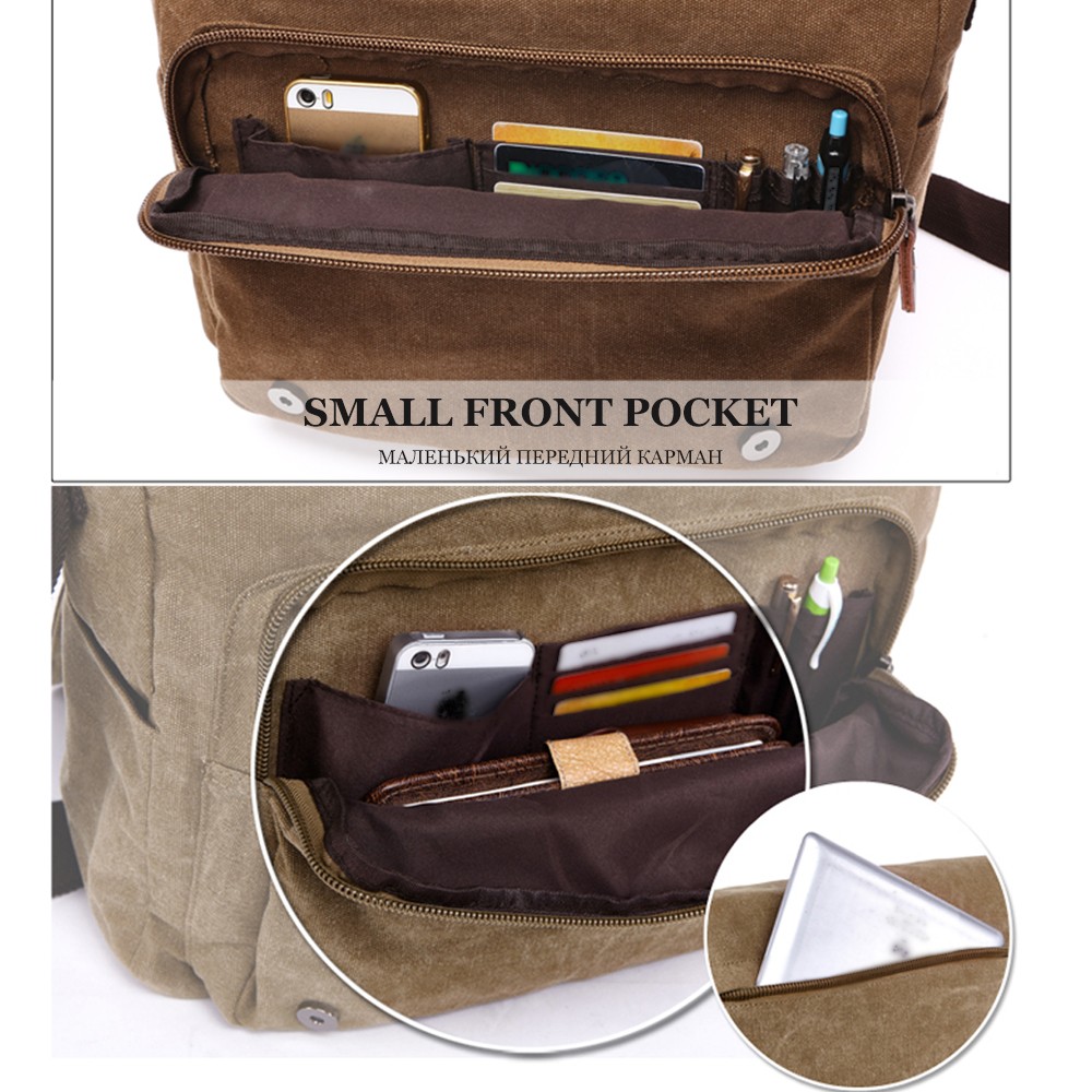 MARKROYAL - Men's Canvas Shoulder Bag, High Quality Laptop Shoulder Bag