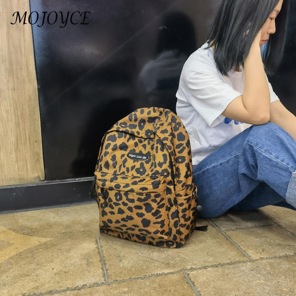 Daily Women Large Capacity Shopping Student Bags Zebra Leopard Printing School Bags Zipper Shoulder Backpack