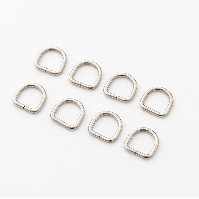 100pcs/set D Rings Buckle for DIY Hand Strap Purse Hardware Accessories Semi-circular D Buckle Keychain Ring Clasps