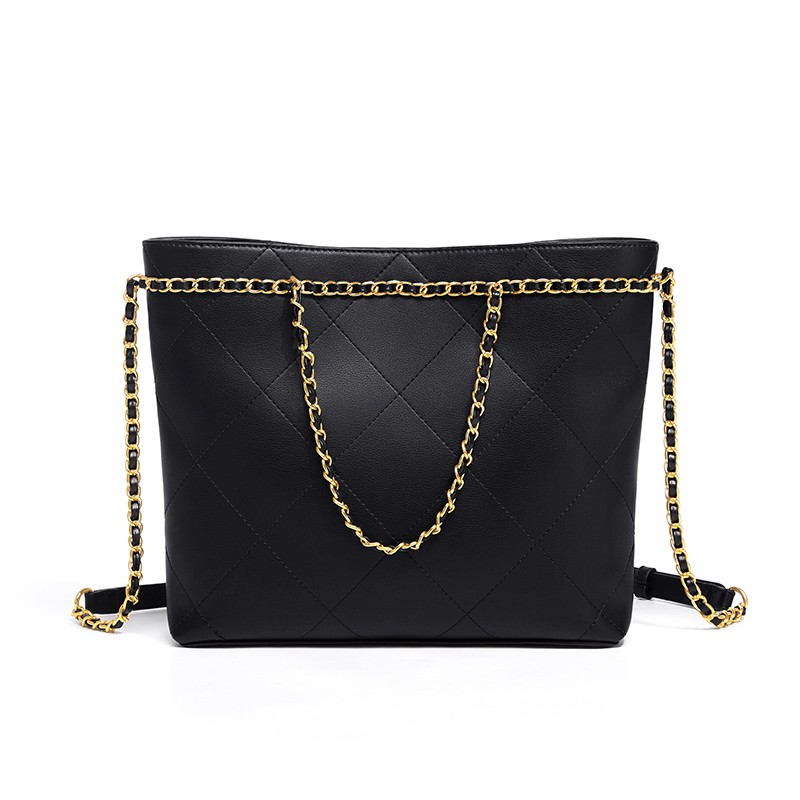 lozenge women shoulder bag sling bags tote chain bag large capacity bags retro black crossbody bags for women