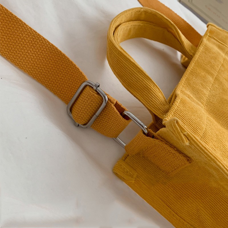 Women's Shoulder Bag 2021 Small Tote Bag Girl Fashion Handbags Solid Color Shopper Bag Vintage Simple Book Corduroy Crossbody Bags