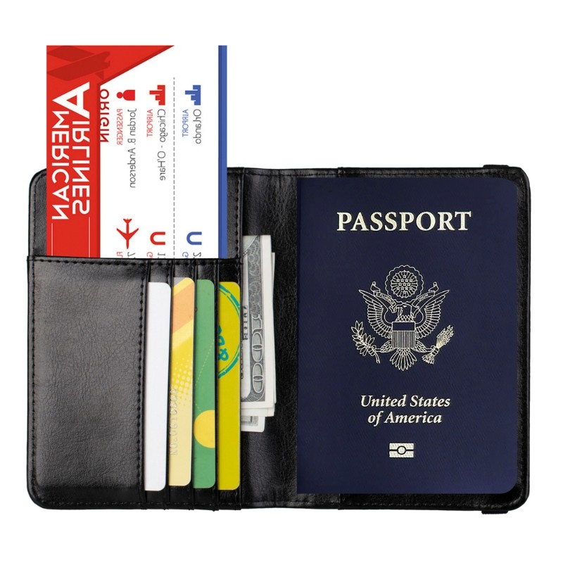 USA USA RFID Men Passport Wallet Cover Holder