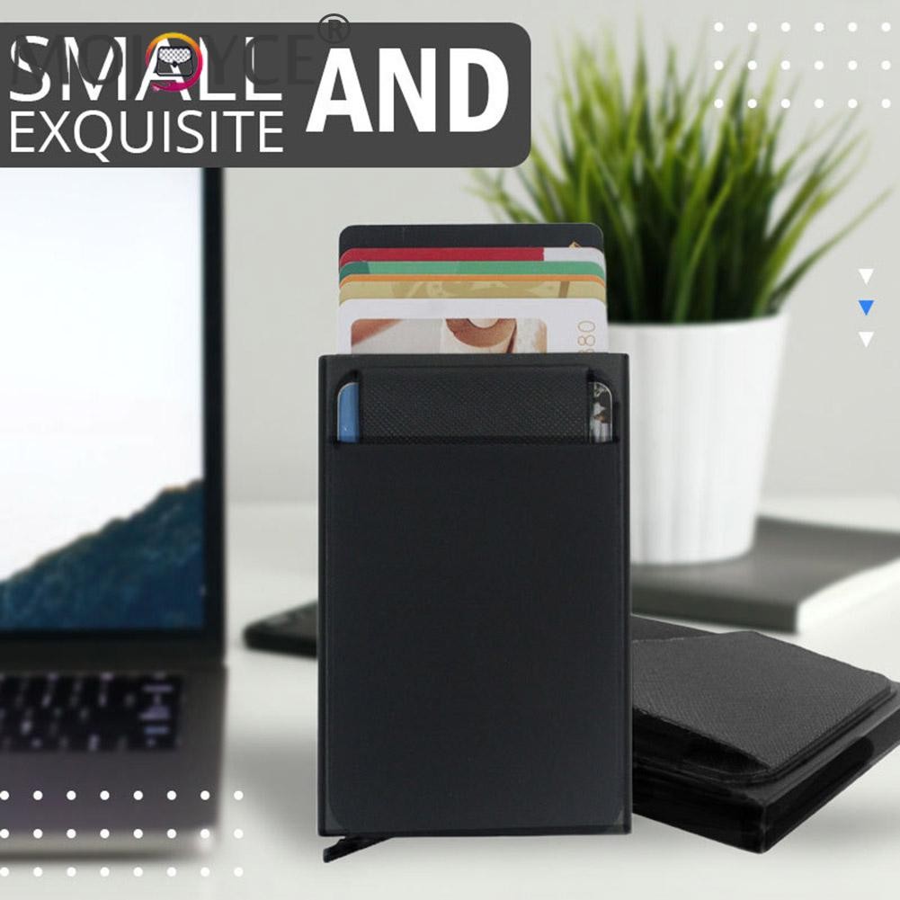 Anti-theft Automatic ID Card Holder Portable Aluminum Protective Bank Credit Card Storage Bag Smart Quick Release Wallet