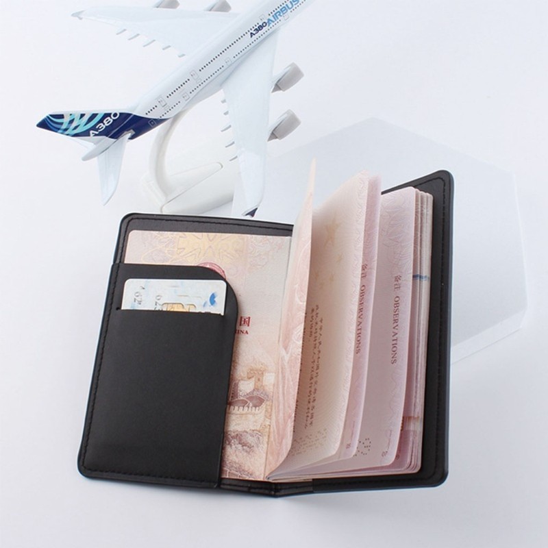 Unisex Simple Passport Holder Protector Cover Wallet PU Card Case Holder Travel Document Organizer Storage With Card Slot