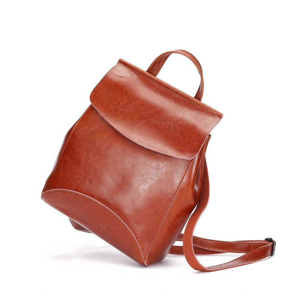 Leather backpack new trend oil wax cowhide women's bag fashion all-match commuter women's backpack