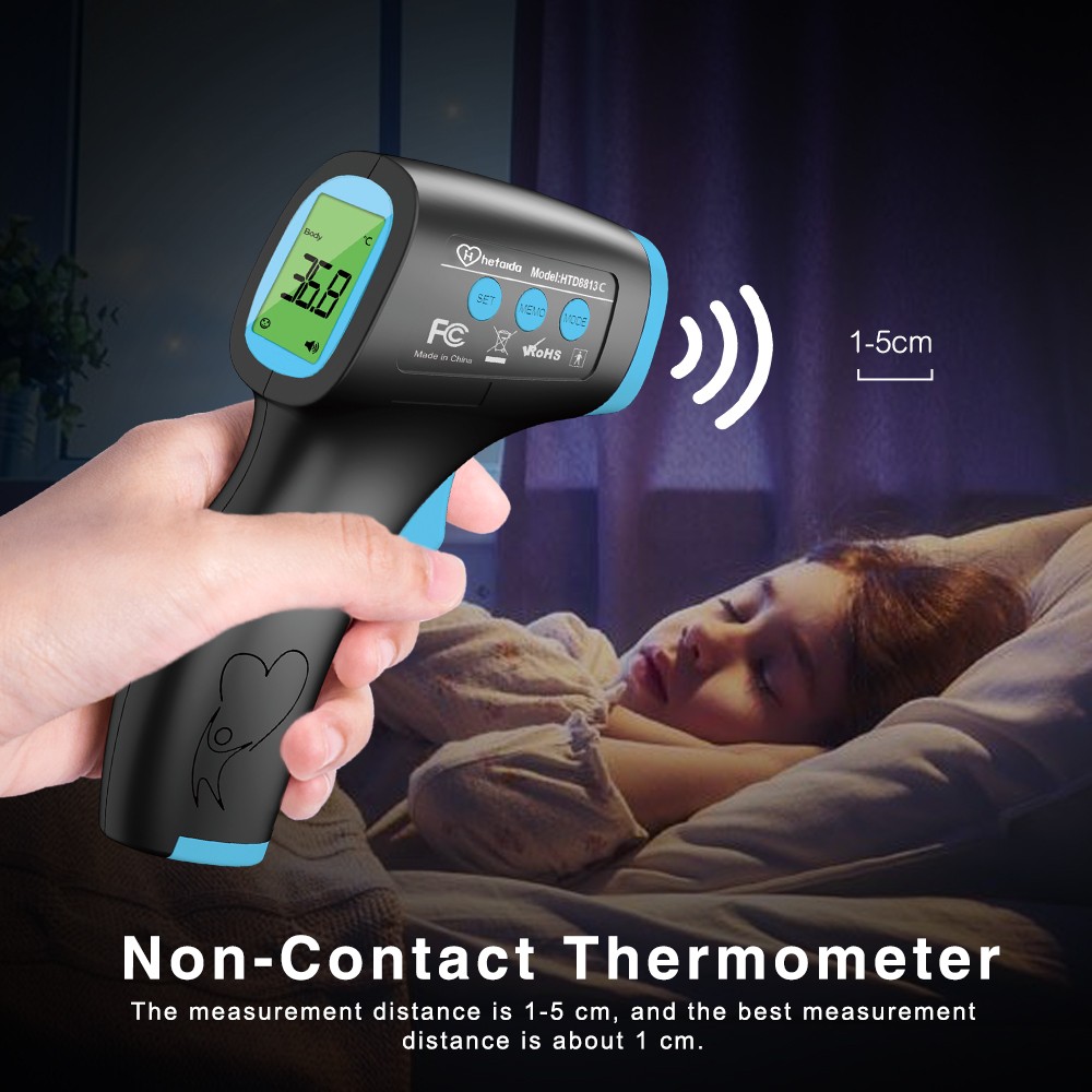 HeTaiDa 8813 Multifunction Non-contact Digital Infrared Thermometer Rapid Measurement Tool of Forehead Body Fever Thermometer