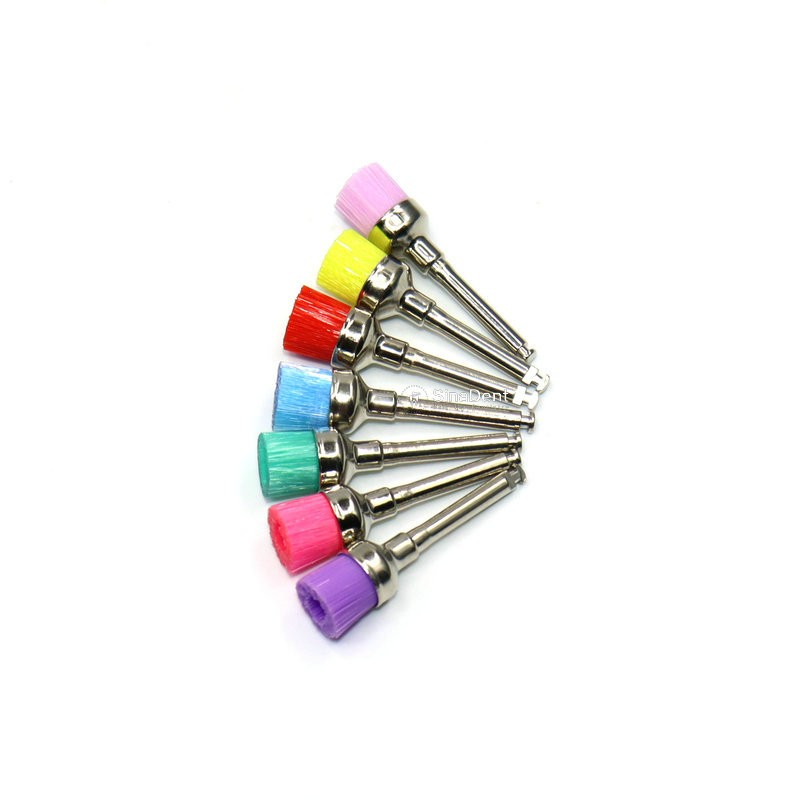 100pcs Colorful Toothbrush Bowl Latch Type Nylon for Dental Polishing Ra Shank for Teeth Cleaning