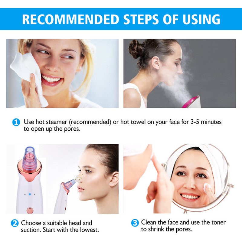 USB Stock Facial Blackhead Acne Remover Cleaner Blackhead Pore Vacuum Black Spot Cleaning Tool Pore Cleaner