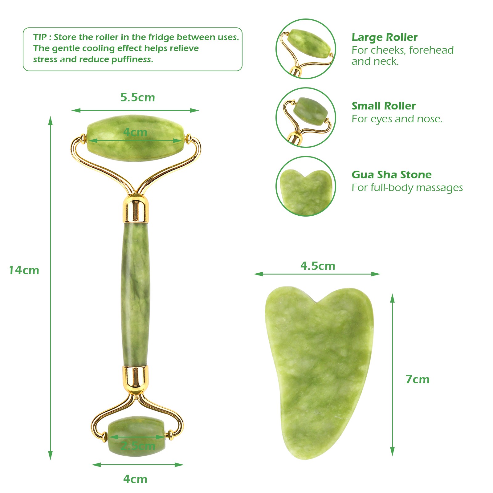 Natural Facial Massager Gua Sha Scraper Double Headed Jade Roller Jade Roller Skin Care Rose Quartz Face Massager Face Lifting Health Beauty Tools