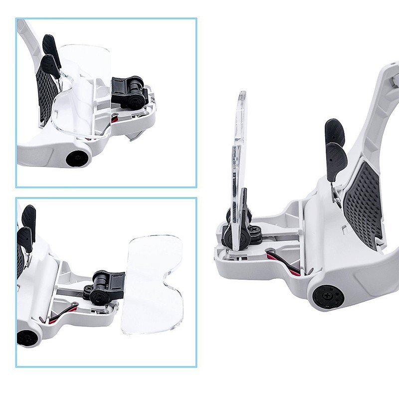 Microblading Bracket Glasses Magnifying Glasses 2 LED Lights Magnifying Tool 5 Lenses 1.0X-3.5X Adjustable