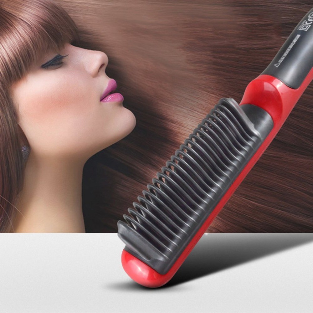 ASL-908 Hair Straightener 2022 Durable Electric Straight Hair Beard Comb Brush Heated Ceramic Hair Straightener Brush EU Plug