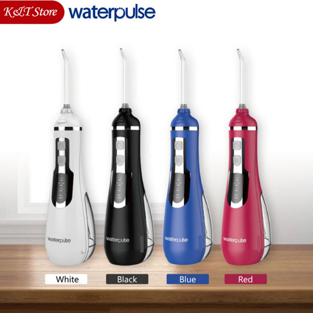 Waterpulse V500 الكبار المحمولة عن طريق الفم الري القابلة لإعادة الشحن جهاز تنظيف الأسنان بالماء 200 مللي IPX7 ماء الخيط