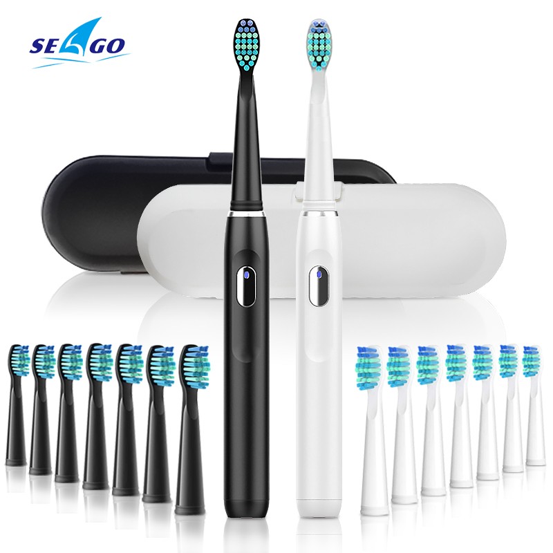 SEAGO - Rechargeable Electric Toothbrush, Available 4 Modes To Wash Teeth, Toothbrush With 3 Wash Heads, For Travel & Gifting