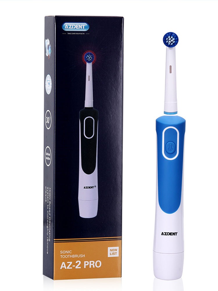 AZDENT AZ-2 Pro Electric Toothbrush Advanced Rotary Oral Hygiene With 4 Replacement Heads Gift