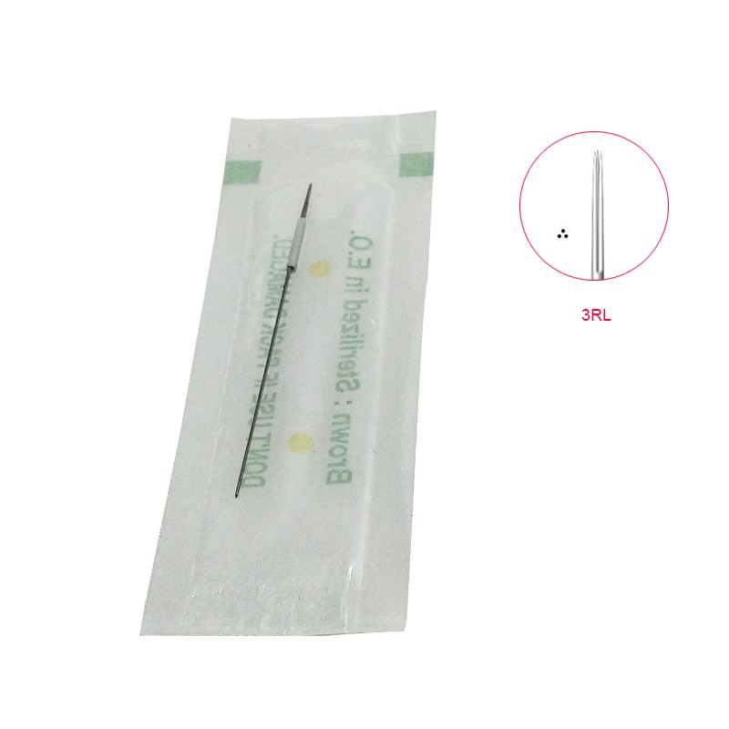 3RL 3RS Tattoo Needle R3 Disposable Sterilize Permanent Makeup Needles 0.35mm X 50mm Eyebrow Machine Round 3 Agulha PMU Agujas