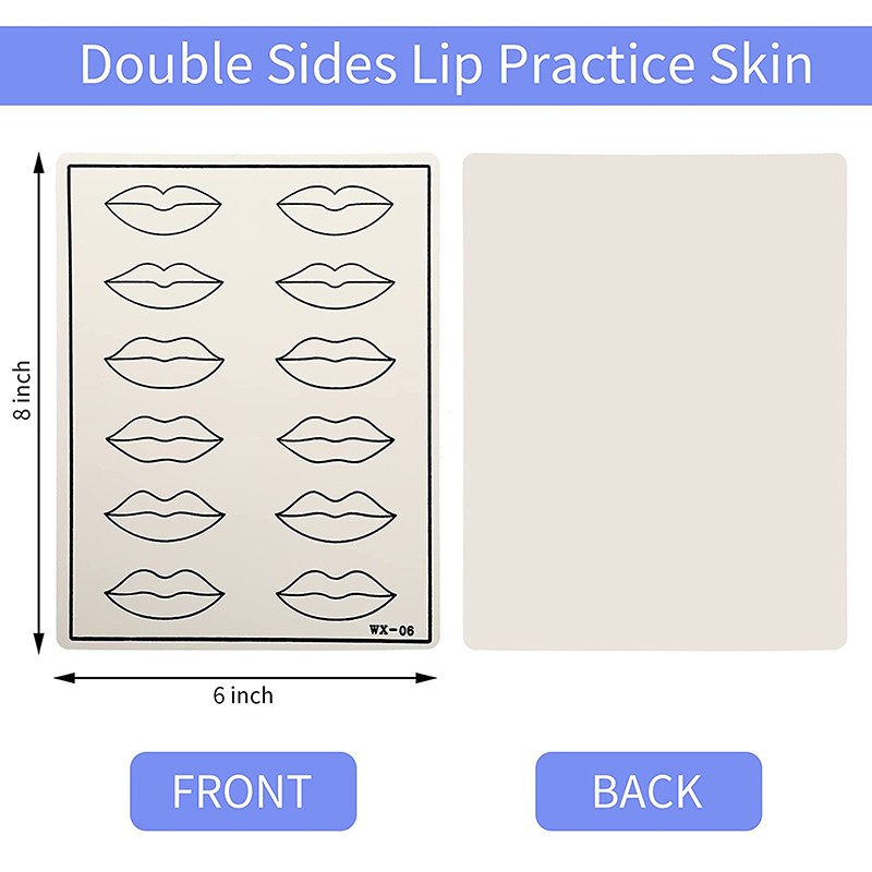 3/5/10/15/20pcs Lips Tattoo Skin Latex Practice Microblading Practice Tattoo Fake Skin Beginner Special Lips Designs Supplies